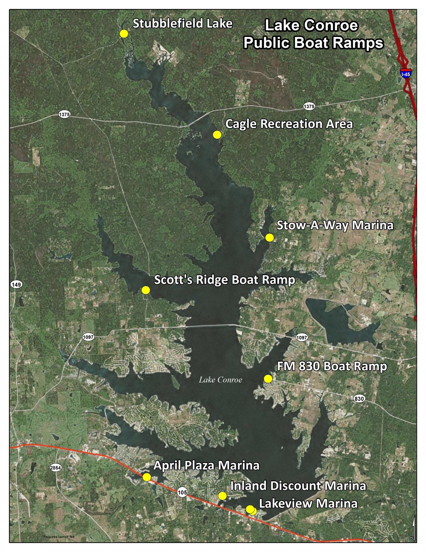 Public Boat Ramps on Lake Conroe 