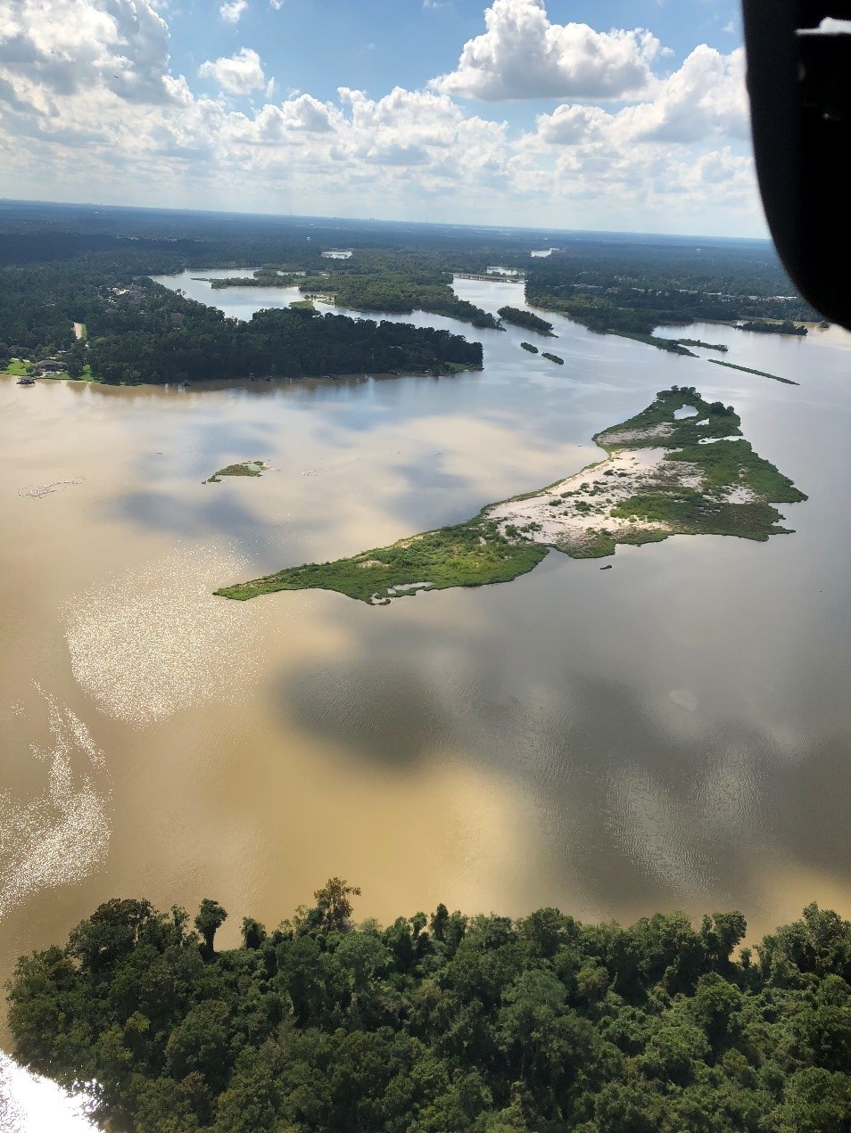 Sand Bar in the West Fork of the San Jacinto River near Lake Houston