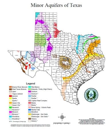 Minor Aquifers of Texas